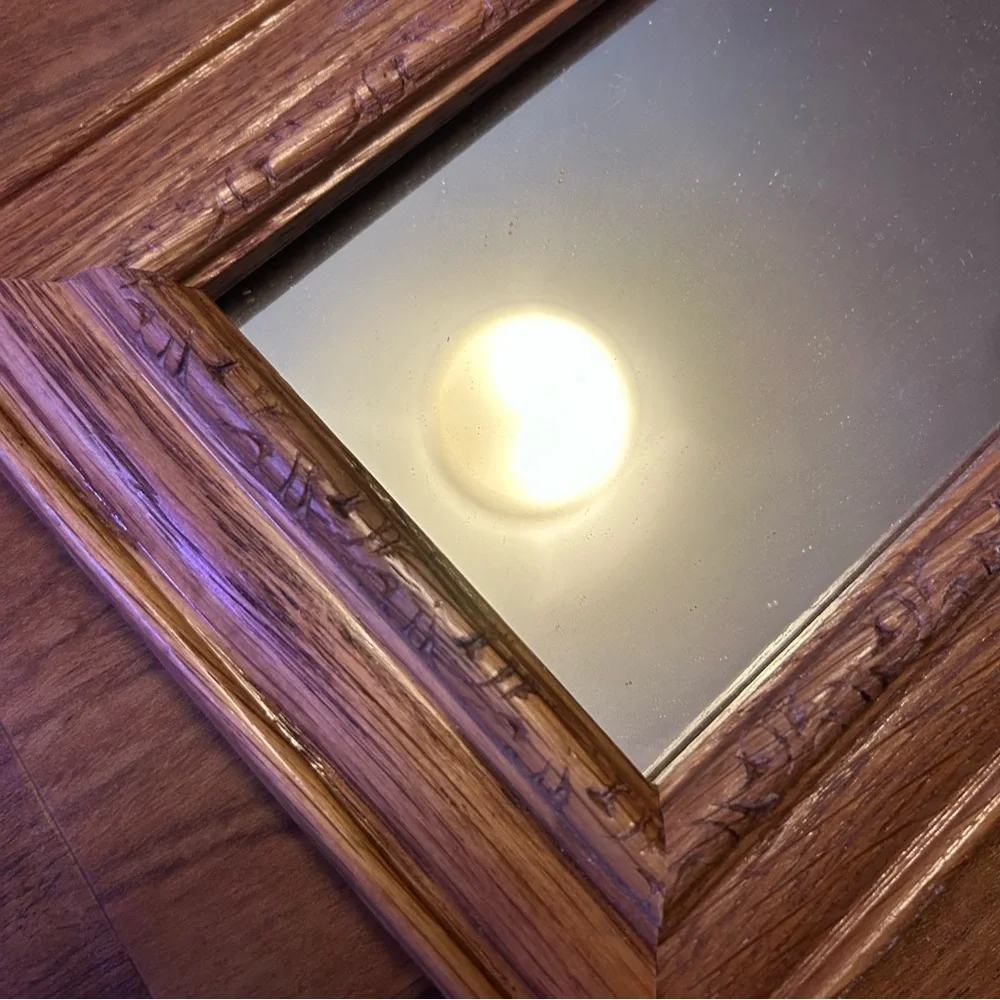 Rectangular Wooden Framed Mirror oak